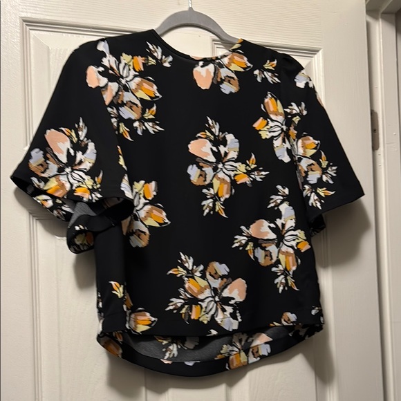 Who What Wear Floral Black Blouse - Picture 1 of 3